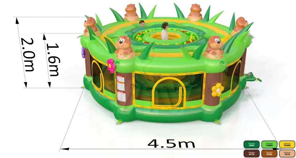 Whack a mole beavers (for kids) commercial inflatable action game