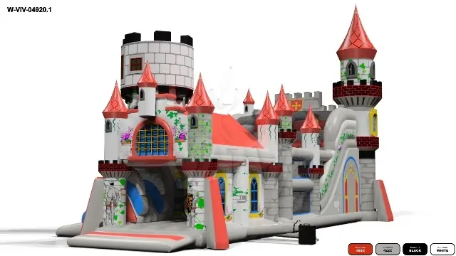 Slide Knight's Castle with Active Center - in two parts commercial inflatable active center
