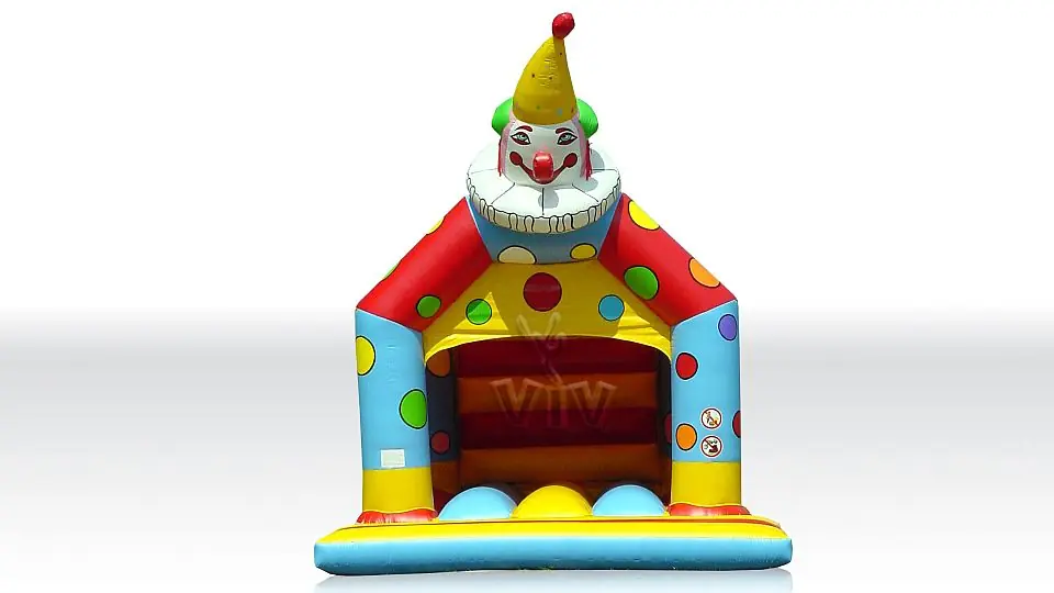 Clown 5 x 4 m with roof and figures commercial inflatable bounce
