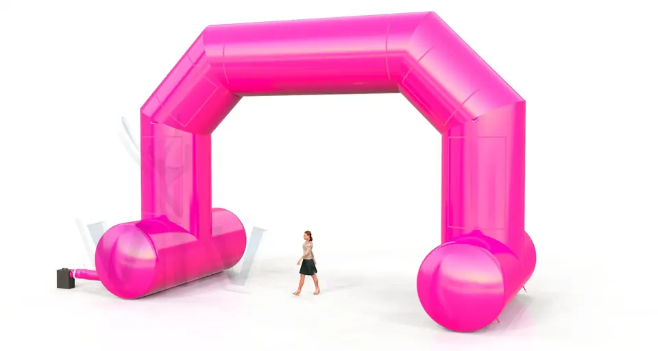 Diagonal self - standing gate 10 m commercial promotional inflatable gate