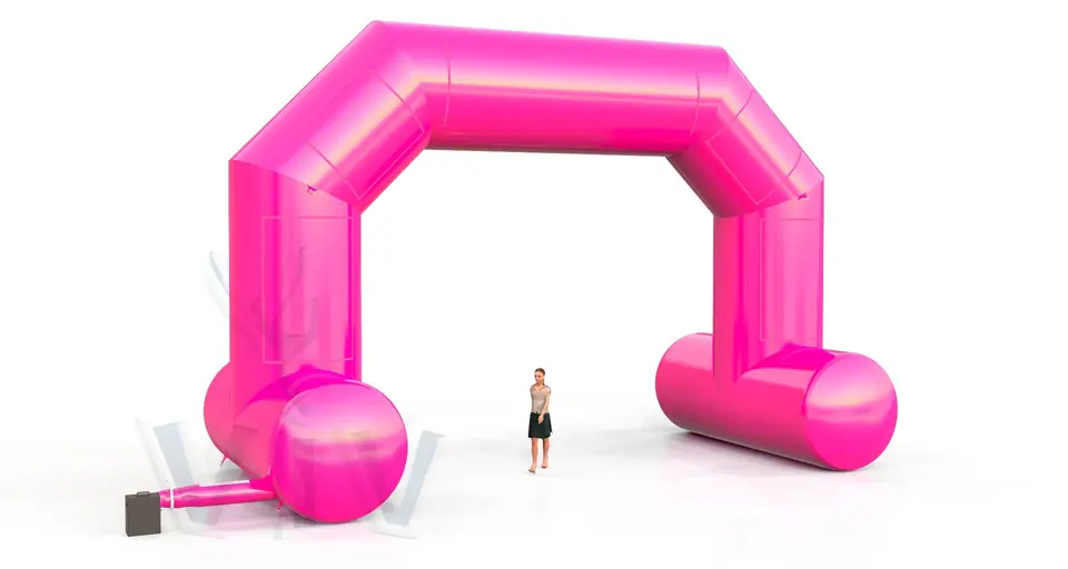 Diagonal self - standing gate 10 m commercial promotional inflatable gate