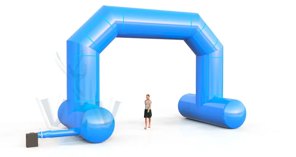 Diagonal self - standing gate 8 m commercial promotional inflatable gate