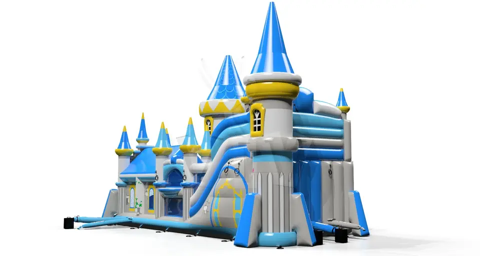 Slide with AC Aurora Castle commercial inflatable playground