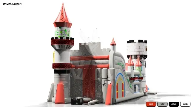 Knight's Castle with Active Center - in two parts commercial inflatable slide