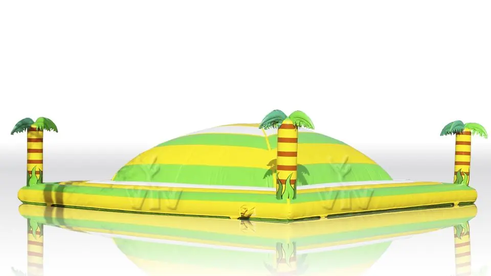 Soft Mountain with palms 9 x 9 m with the floor under the bowl commercial inflatable soft mountain