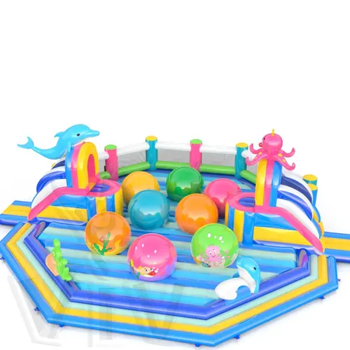 Wipe Out Unterwater World commercial inflatable wipe-out attraction